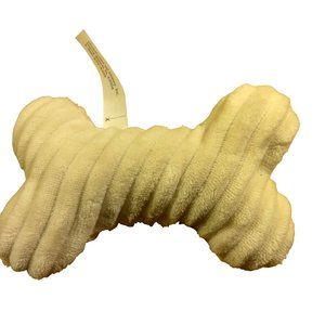 Chewy White Fleece Dogbone Dog Toy Fetch Cuddle Companion Squeaker
